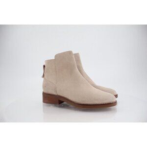 Cole Haan Ramona Waterproof Women's Ankle Bootie Size 8.5 Ivory Beige Suede